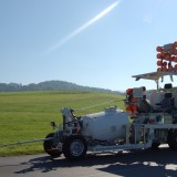 bei solchem Wetter macht Fahrbahnmarkierung wirklich Spaß.